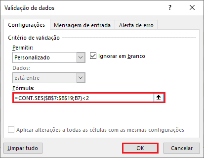 Evitar Digitação de Dados Duplicados no Excel 6