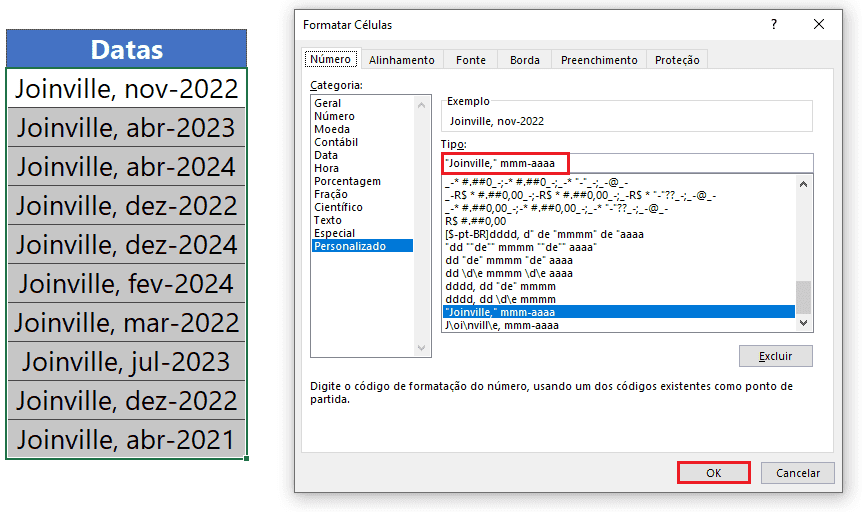 Como Exibir Datas no Excel por Extenso 16
