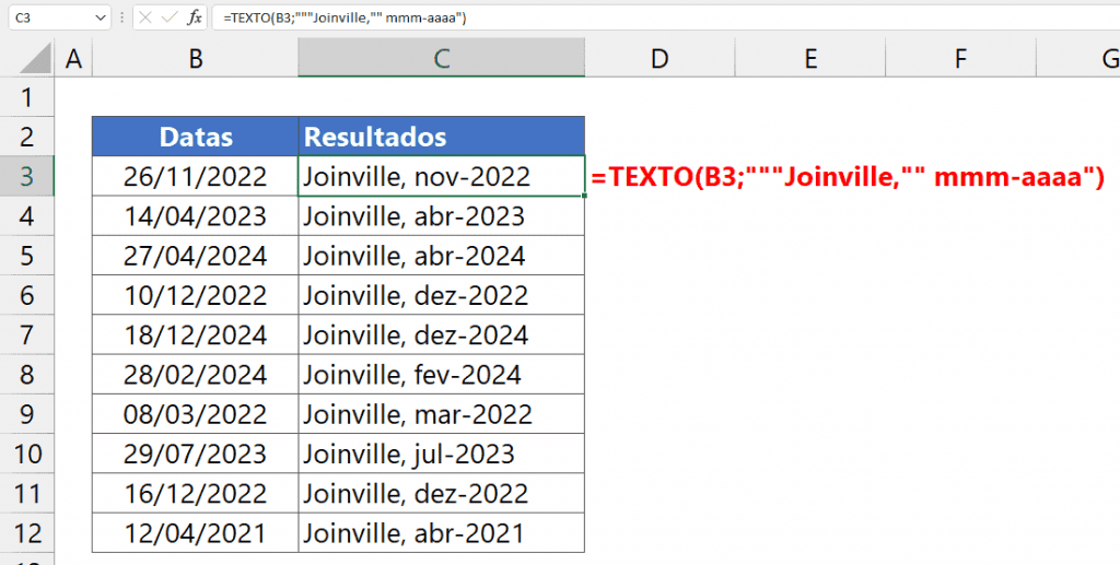 Como Exibir Datas no Excel por Extenso 7