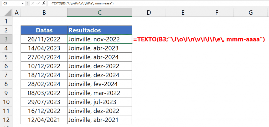 Como Exibir Datas no Excel por Extenso 8
