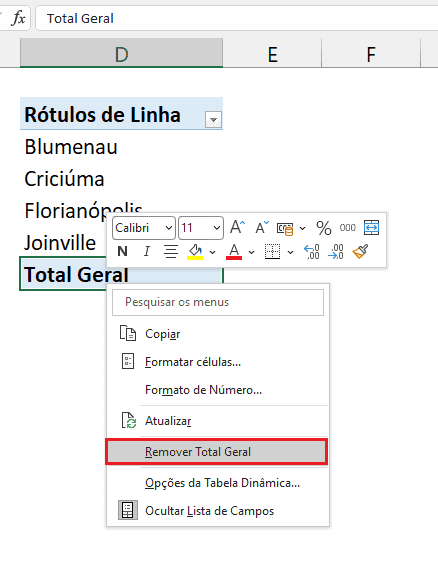 Valores sem Repetição no Excel 7