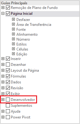 desenvolvedor excel