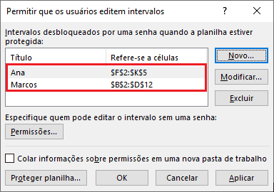 Como Proteger com Senhas Diferentes Intervalos Diferentes no Excel 11