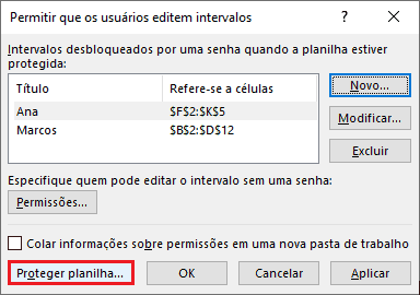 Como Proteger com Senhas Diferentes Intervalos Diferentes no Excel 12