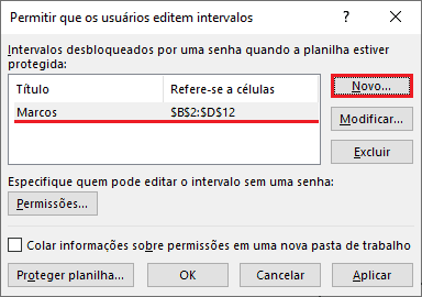 Como Proteger com Senhas Diferentes Intervalos Diferentes no Excel 8