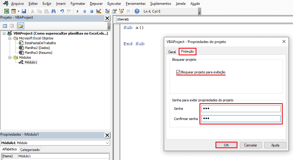 Super Ocultar Planilhas no Excel 16