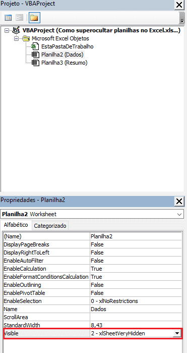 Super Ocultar Planilhas no Excel 9