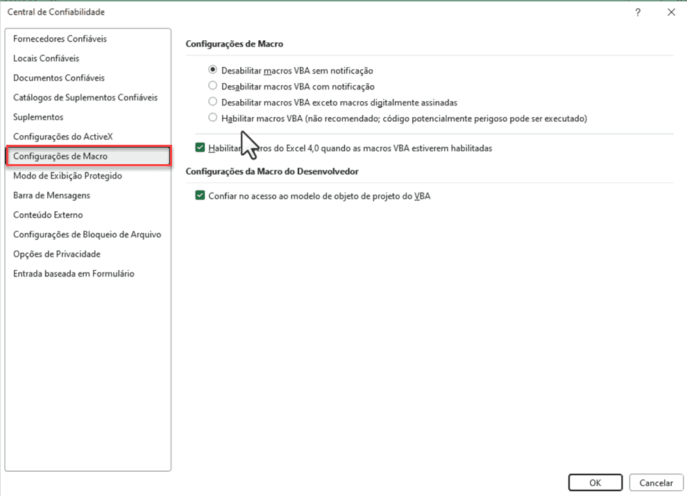 As Macros Foram Desabilitadas - Como Habilitar Macros no Excel 4