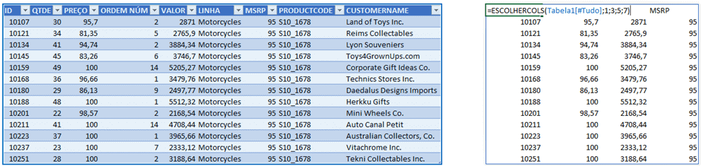 EscolherCols Excel 1
