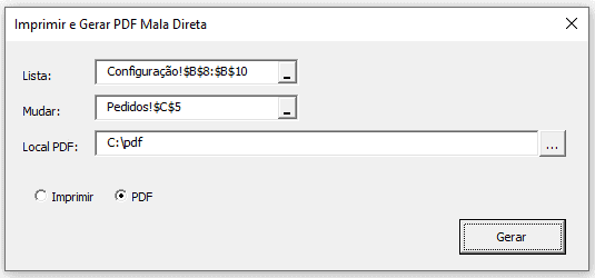 Imprimir e Gerar PDF Mala Direta VBA Excel 6