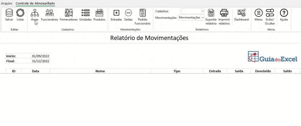 planilha almoxarifado Excel 4