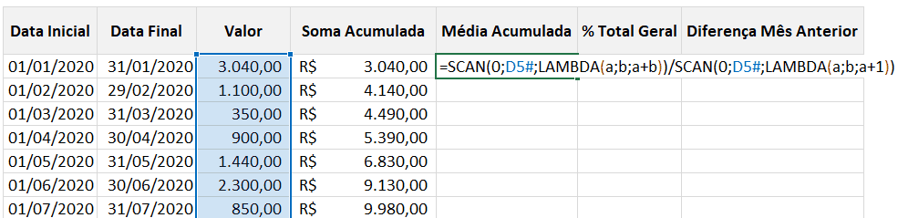 função scan Excel 6