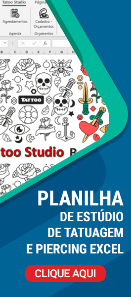 Planilha de Estúdio de Tatuagem e Piercing Excel