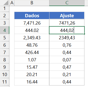 número americano trocar ponto por vírgula excel 4