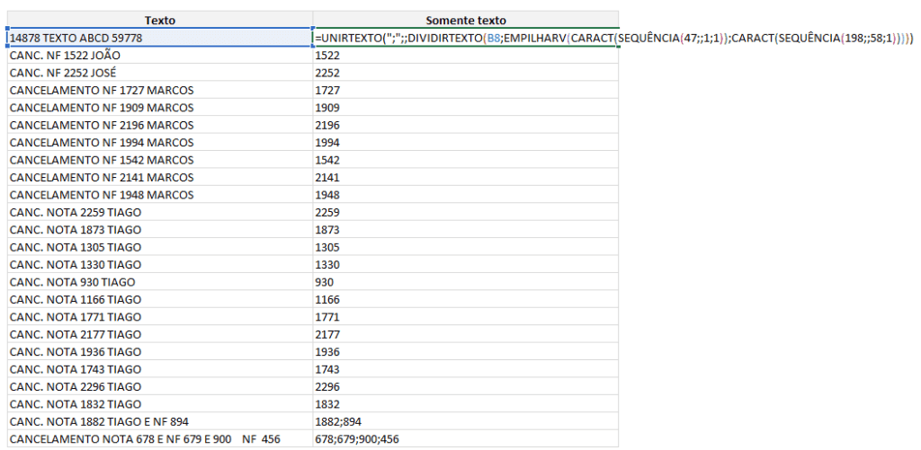 somente número excel dividirtexto 1