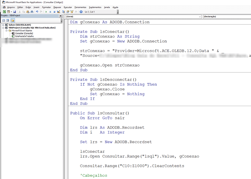 conectar banco de dados vba 5