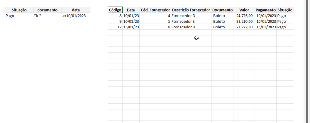 filtro avançado excel 5