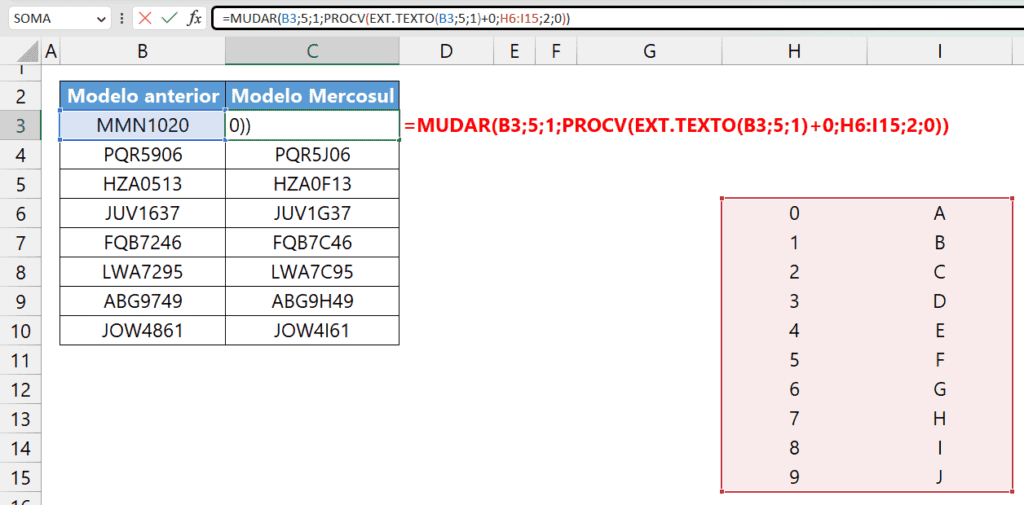 Placas Mercosul Excel 4