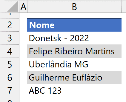 primeira palavra excel 1