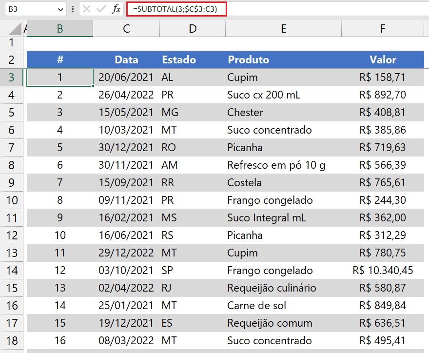 sequencial filtrados excel 2