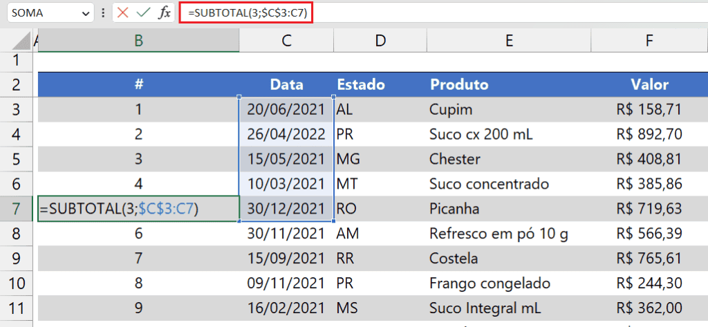 sequencial filtrados excel 3