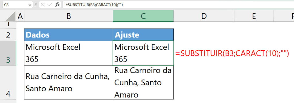 Como Remover Quebras de Linha no Excel 4