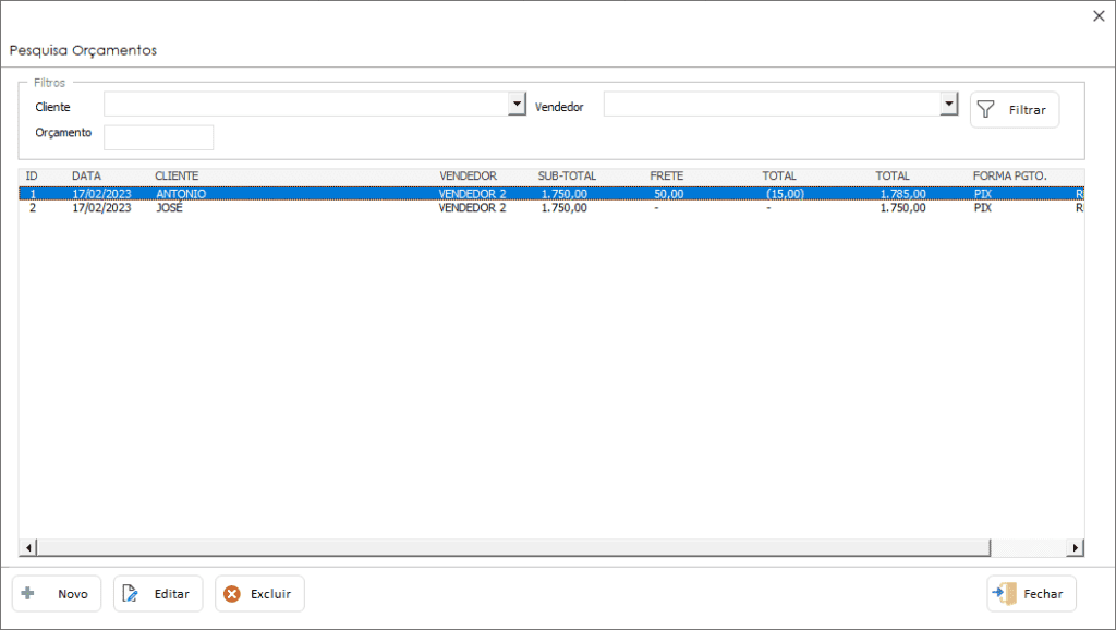 Planilha de Orçamentos e Pedidos em Excel 4