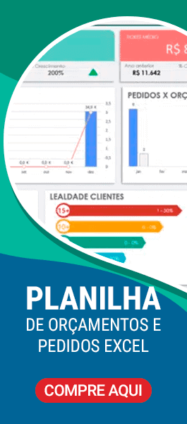 Planilha de orçamentos e pedidos excel