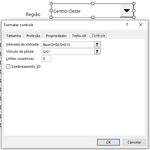 controle de formulário excel 4