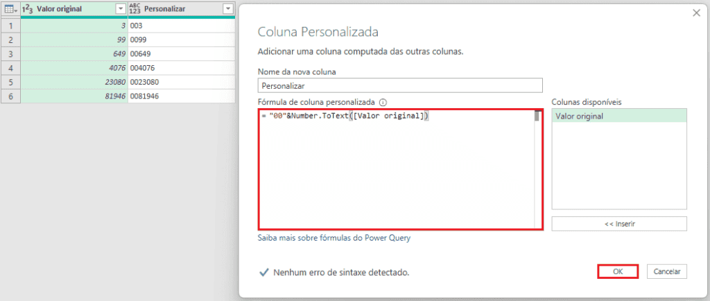 Inserir Zeros à Esquerda Usando Power Query 10