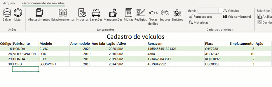 Planilha de Transportadora em Excel 2