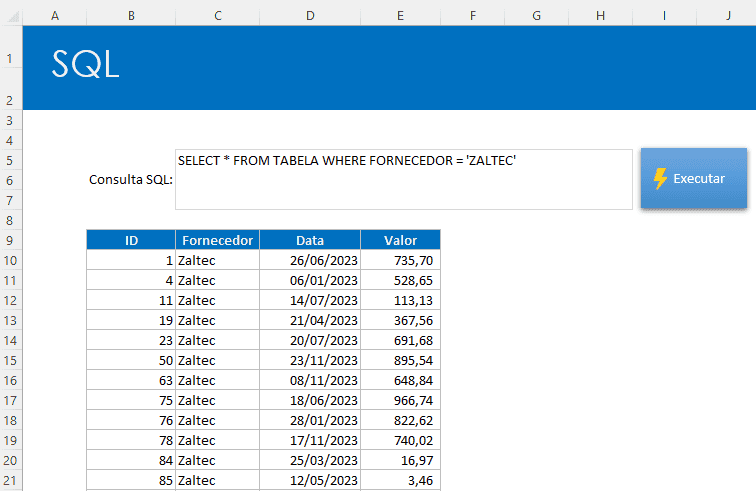 SQL no Excel - Usar Excel como Banco de Dados 2