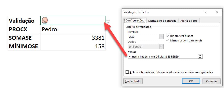 imagens em células excel 6