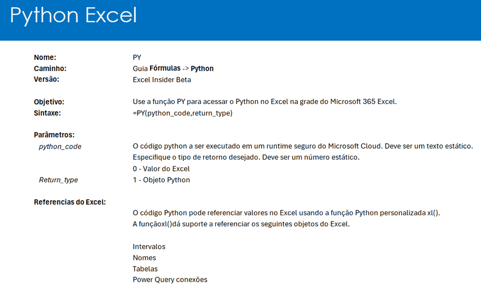Função Python Excel - PY 1