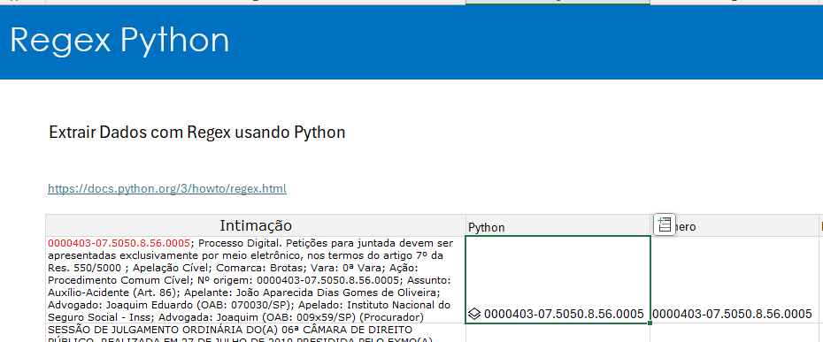Função Python Excel - PY 6