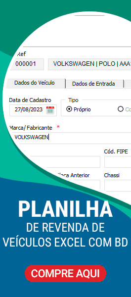 Planilha de revenda de veículos excel com bd