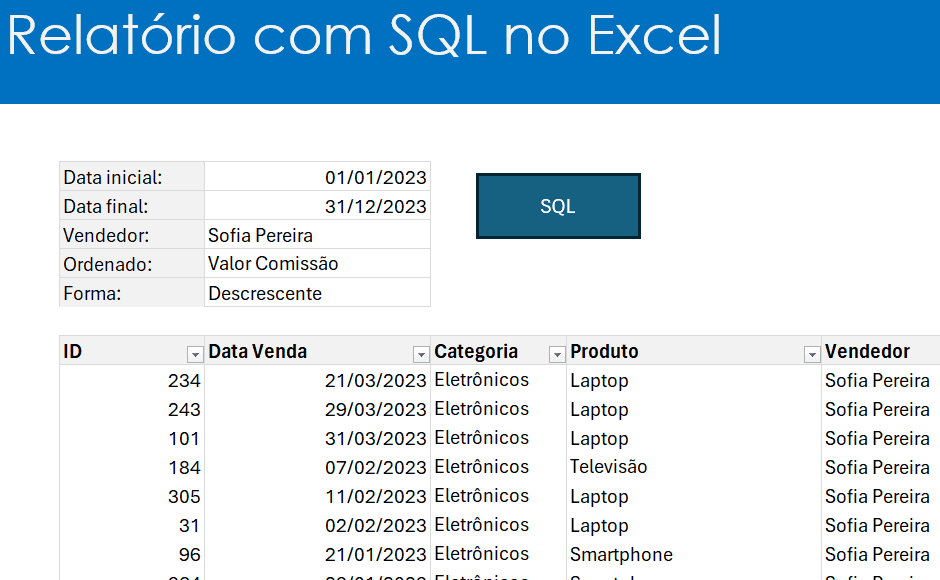 Como Criar Relatorios SQL no Excel 2