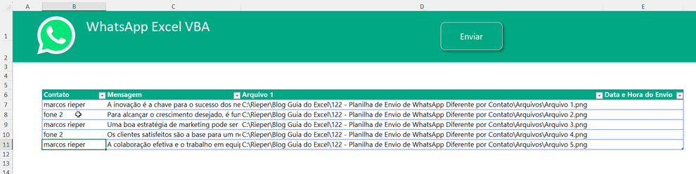 Como Enviar Whatsapp e Arquivos VBA Excel 1