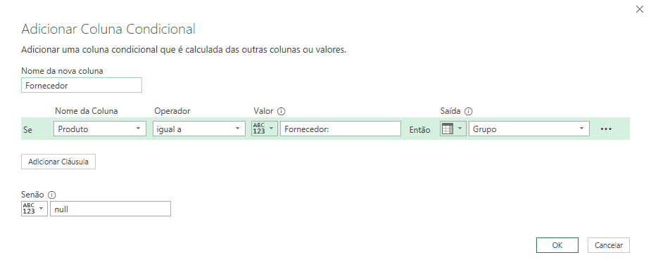 Linha em Coluna Power Query Excel 4