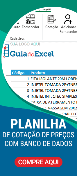 Planilha de cotação de preços Excel automática com BD