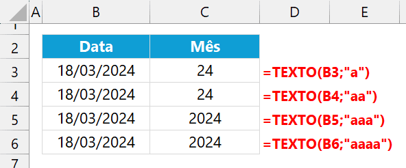 como separar datas usando fórmulas no excel 7