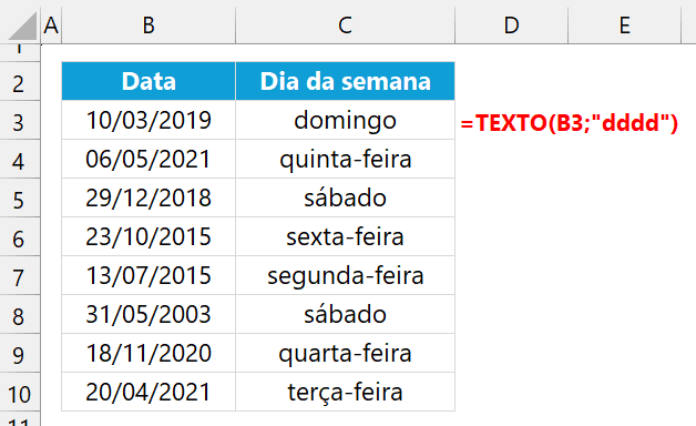 dia da semana excel 3