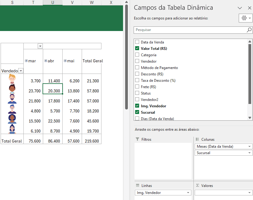 Imagem em Tabela Dinâmica no Excel 5