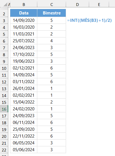 bimestre no excel 1