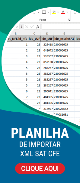 Planilha de Importação de SAT CFE