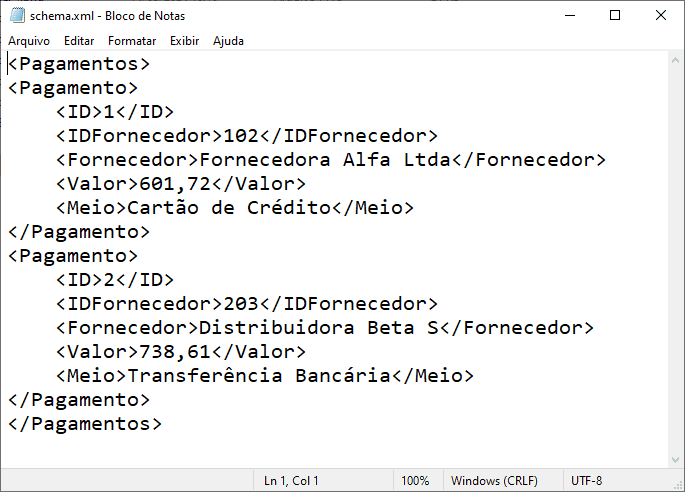 criar arquivo xml excel 1