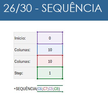 sequência excel 1