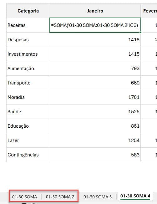 função soma excel 6