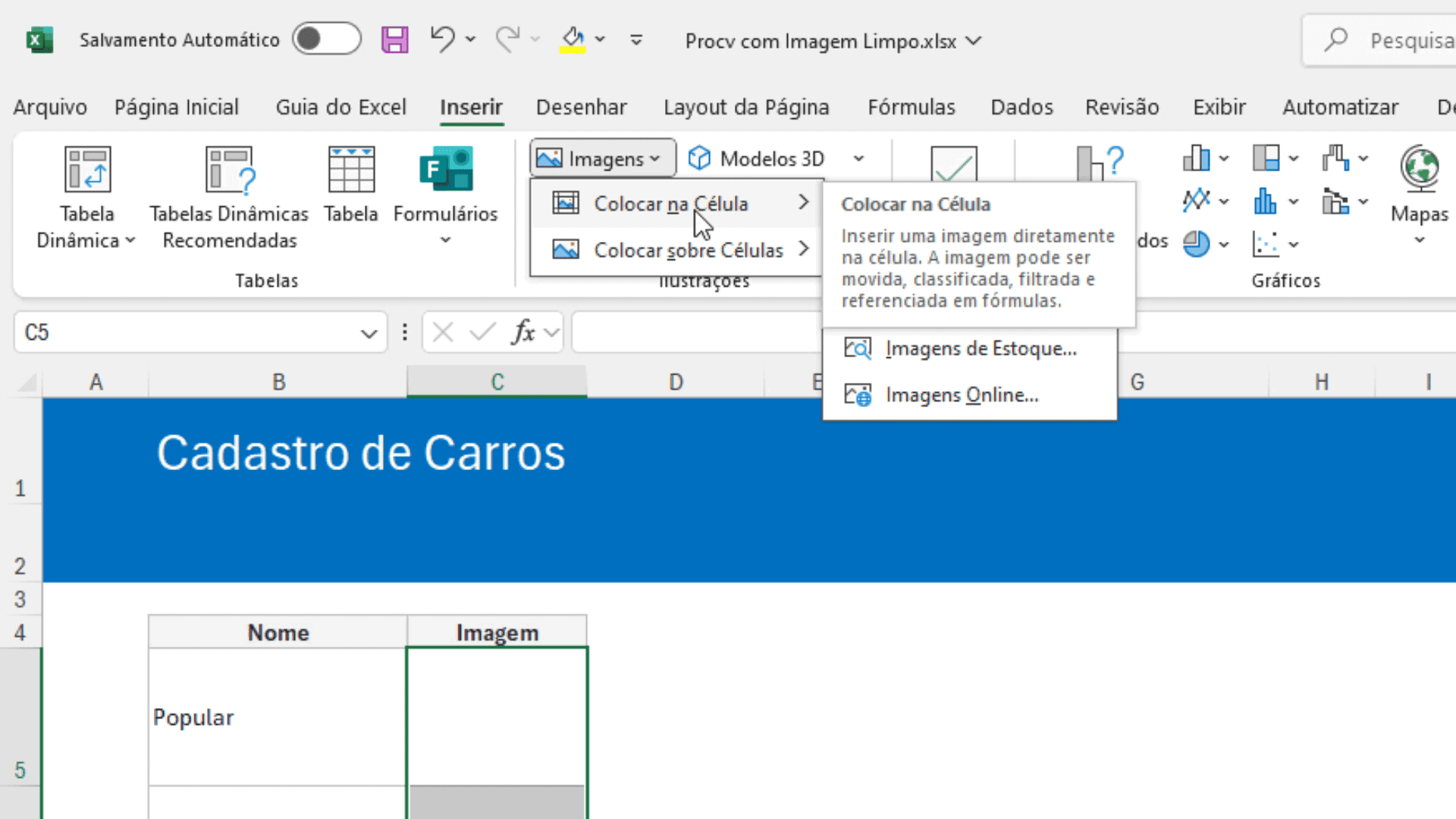 procv com imagem excel