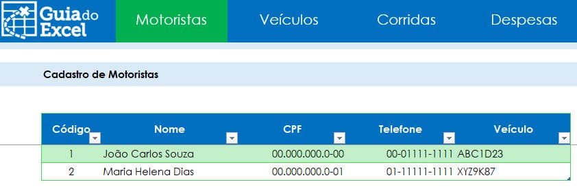 Planilha Motorista de Aplicativo Excel Gratuita Planilha Uber 2